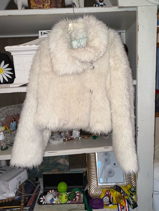 Maeve Jackets & Blazers - Maeve Anthropologie Large L faux fur jacket with 2 buttons